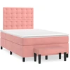 Image de vidaXL Lit boxspring avec matelas rose 120x200 cm velours