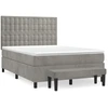 Image de vidaXL Lit boxspring avec matelas gris clair 140x190 cm velours