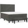 Image de vidaXL Lit boxspring avec matelas gris foncé 140x190 cm velours