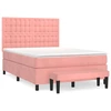 Image de vidaXL Lit boxspring avec matelas rose 140x200 cm velours