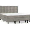Image de vidaXL Lit boxspring avec matelas gris clair 160x200 cm velours