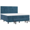 Image de vidaXL Lit boxspring avec matelas bleu foncé 160x200 cm velours