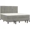 Image de vidaXL Lit boxspring avec matelas gris clair 180x200 cm velours
