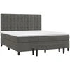 Image de vidaXL Lit boxspring avec matelas gris foncé 180x200 cm velours