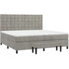 Image de vidaXL Lit boxspring avec matelas gris clair 200x200 cm velours