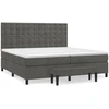 Image de vidaXL Lit boxspring avec matelas gris foncé 200x200 cm velours