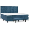 Image de vidaXL Lit boxspring avec matelas bleu foncé 200x200 cm velours