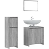 Image de vidaXL Ensemble de meubles de salle de bain 3 pièces Gris Sonoma Bois composite