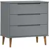 Image de vidaXL Armoire à tiroirs MOLDE Gris 80x40x80 cm Pin massif
