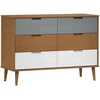 Image de vidaXL Armoire à tiroirs MOLDE Marron 113x40x80 cm Pin massif
