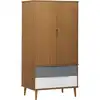 Image de vidaXL Armoire MOLDE Marron 90x55x175 cm Pin massif