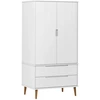 Image de vidaXL Armoire MOLDE Blanc 90x55x175 cm Pin massif