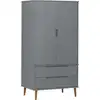 Image de vidaXL Armoire MOLDE Gris 90x55x175 cm Pin massif