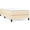 Image de vidaXL Lit boxspring avec matelas Crème 90x200 cm Tissu