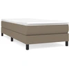 Image de vidaXL Lit boxspring avec matelas Taupe 100x200 cm Tissu