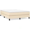 Image de vidaXL Lit boxspring avec matelas Crème 140x190 cm Tissu