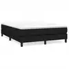 Image de vidaXL Lit boxspring avec matelas noir 140x200 cm Tissu