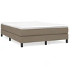 Image de vidaXL Lit boxspring avec matelas Taupe 140x200 cm Tissu