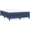 Image de vidaXL Lit boxspring avec matelas bleu 140x200 cm Tissu
