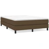 Image de vidaXL Lit boxspring avec matelas brun foncé 160x200 cm Tissu