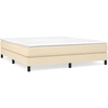 Image de vidaXL Lit boxspring avec matelas Crème 180x200 cm Tissu