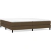 Image de vidaXL Lit boxspring avec matelas brun foncé 200x200 cm Tissu