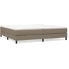 Image de vidaXL Lit boxspring avec matelas Taupe 200x200 cm Tissu