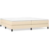 Image de vidaXL Lit boxspring avec matelas Crème 200x200 cm Tissu