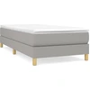 Image de vidaXL Lit boxspring avec matelas gris clair 90x190 cm Tissu