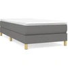Image de vidaXL Lit boxspring avec matelas gris foncé 90x190 cm Tissu