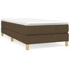 Image de vidaXL Lit boxspring avec matelas brun foncé 90x190 cm Tissu