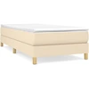 Image de vidaXL Lit boxspring avec matelas Crème 90x190 cm Tissu