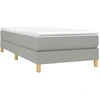 Image de vidaXL Lit boxspring avec matelas gris clair 90x200 cm Tissu