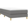 Image de vidaXL Lit boxspring avec matelas gris foncé 90x200 cm Tissu