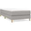 Image de vidaXL Lit boxspring avec matelas gris clair 100x200 cm Tissu