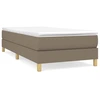 Image de vidaXL Lit boxspring avec matelas Taupe 100x200 cm Tissu