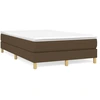 Image de vidaXL Lit boxspring avec matelas brun foncé 120x200 cm Tissu