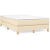 Image de vidaXL Lit Boxspring avec matelas Crème 120x200 cm Tissu