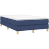 Image de vidaXL Lit boxspring avec matelas bleu 120x200 cm Tissu