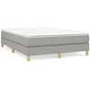 Image de vidaXL Lit boxspring avec matelas gris clair 140x190 cm Tissu