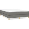 Image de vidaXL Lit boxspring avec matelas gris foncé 140x190 cm Tissu