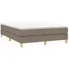 Image de vidaXL Lit boxspring avec matelas Taupe 140x190 cm Tissu