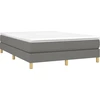Image de vidaXL Lit boxspring avec matelas gris foncé 140x200 cm Tissu
