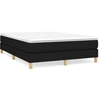 Image de vidaXL Lit boxspring avec matelas noir 140x200 cm Tissu