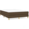 Image de vidaXL Lit boxspring avec matelas Marron foncé 140x200 cm Tissu