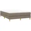 Image de vidaXL Lit boxspring avec matelas Taupe 140x200 cm Tissu