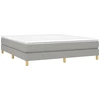 Image de vidaXL Lit boxspring avec matelas gris clair 160x200 cm Tissu