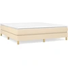 Image de vidaXL Lit boxspring avec matelas Crème 160x200 cm Tissu