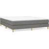 Image de vidaXL Lit boxspring avec matelas gris foncé 180x200 cm Tissu