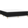 Image de vidaXL Lit boxspring avec matelas noir 180x200 cm Tissu